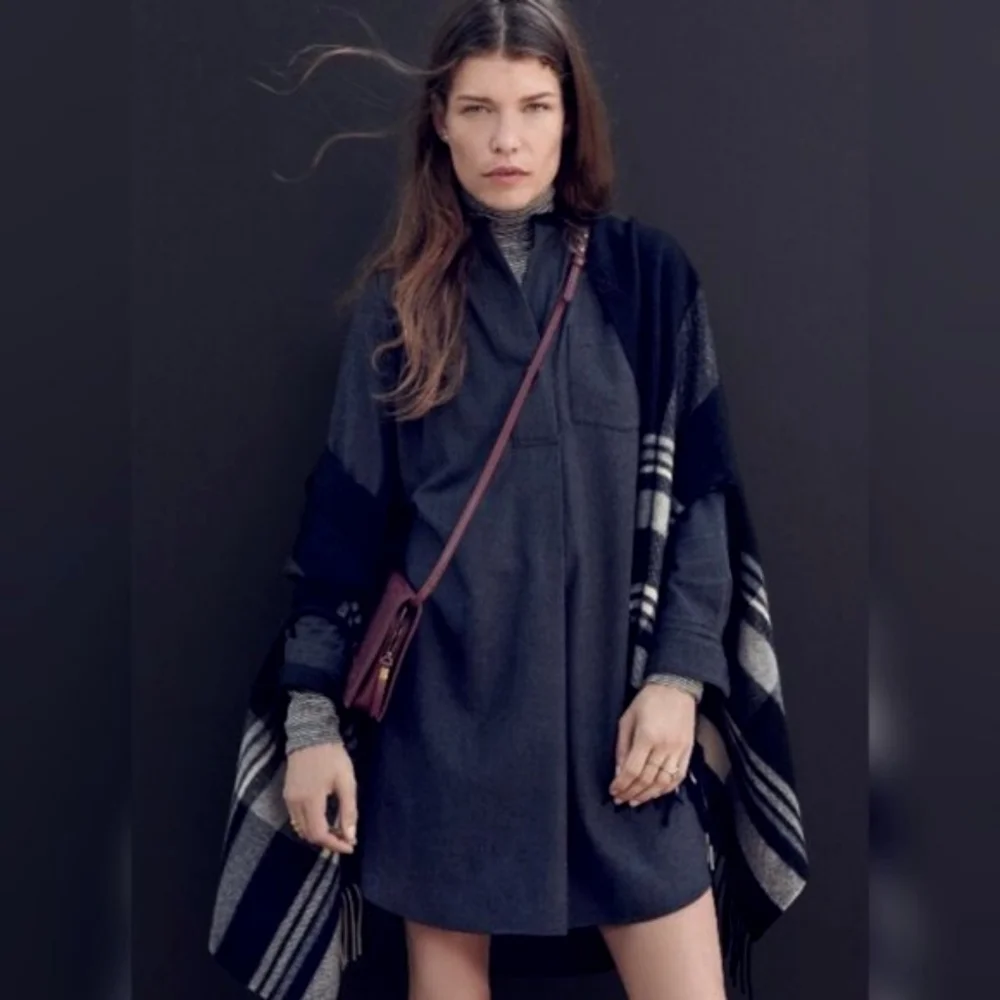 Madewell Latitude Shirtdress in Charcoal Gray Size M EUC - Picture 1 of 14